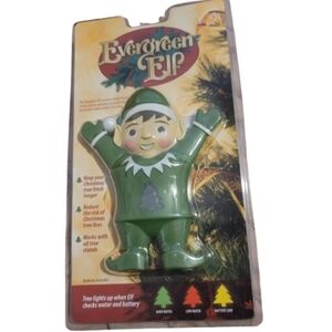 Vintage Evergreen Elf Christmas Tree Fire Safety Light Up Ornament Detector​
